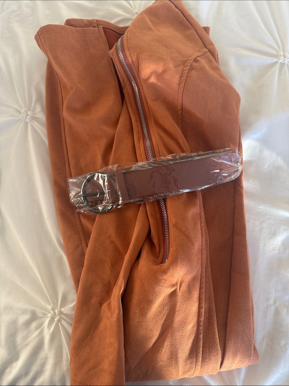 NWT Women's Elegant Long Suede-Texture Dress - Picture 4 of 6